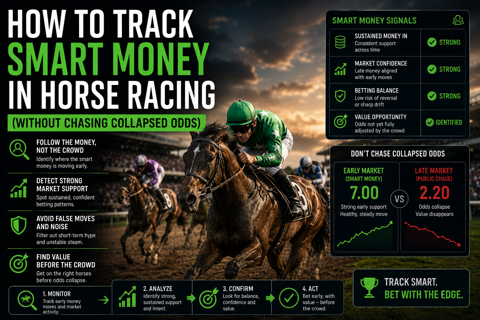 How to Track Smart Money in Horse Racing (Without Chasing Collapsed Odds)