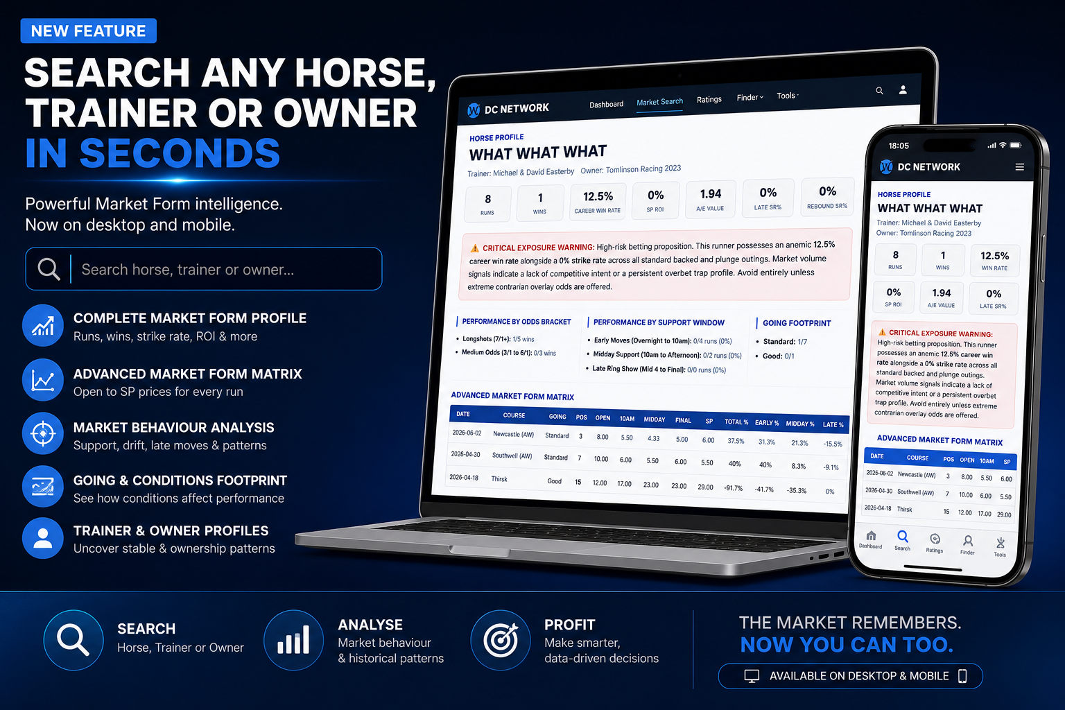 🔍 NEW FEATURE: Search Any Horse, Trainer or Owner in Seconds